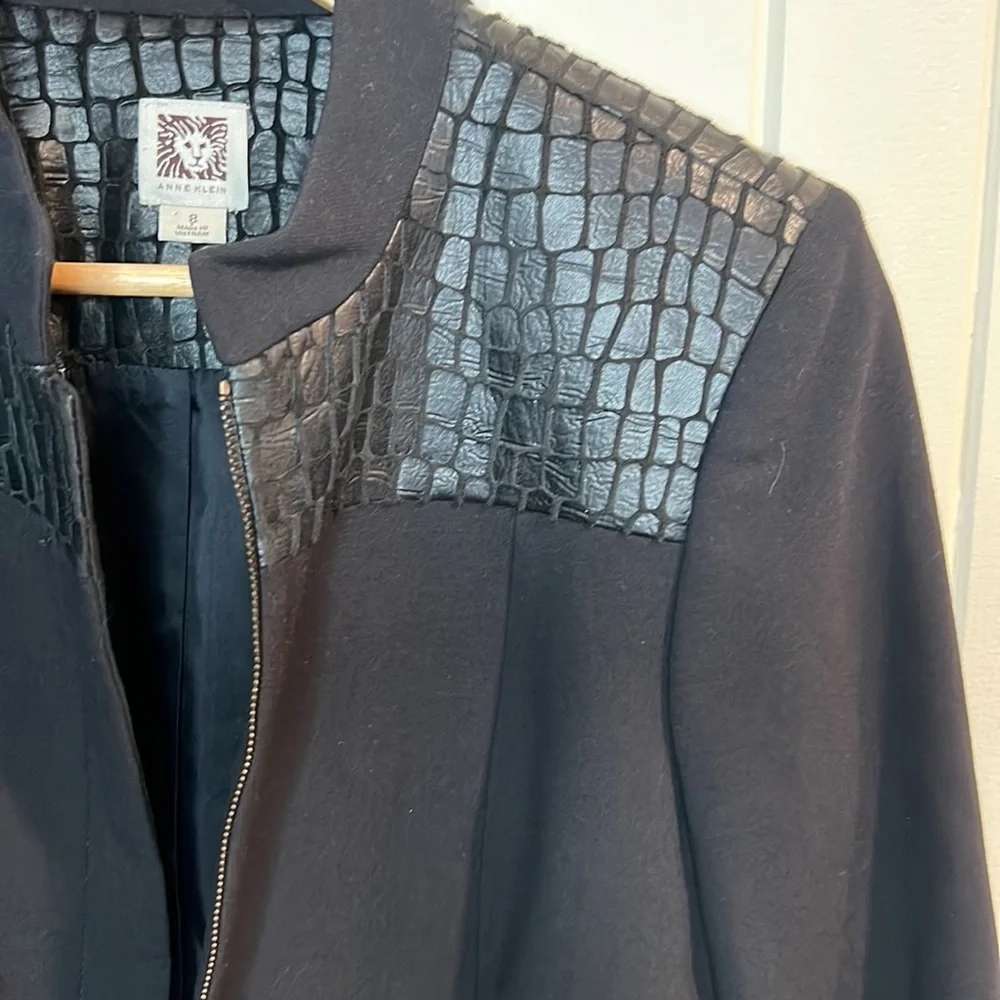 Anne Klein Black Faux Leather Shoulder and Wrist